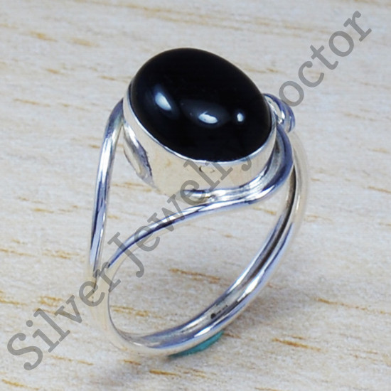 925 Sterling Silver Exclusive Jewelry Black Onyx Gemstone Ring SJWR-567