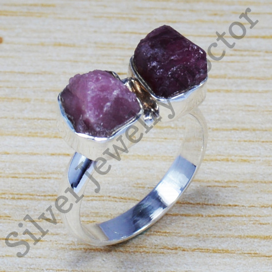 Indian Designer 925 Sterling Silver Jewelry Ruby Gemstone Handmade Ring SJWR-592
