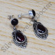925 Silver Jewelry Garnet Gemstone Wholesale Oxidized Fine Stud Earring SJWES-2