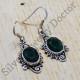 Pure 925 Sterling Silver Jewelry Emerald Gemstone Oxidized Fine Earring SJWE-110