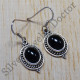 925 Sterling Silver Gemstone Oxidized Back Onyx Indian Traditional Earring SJWE-113