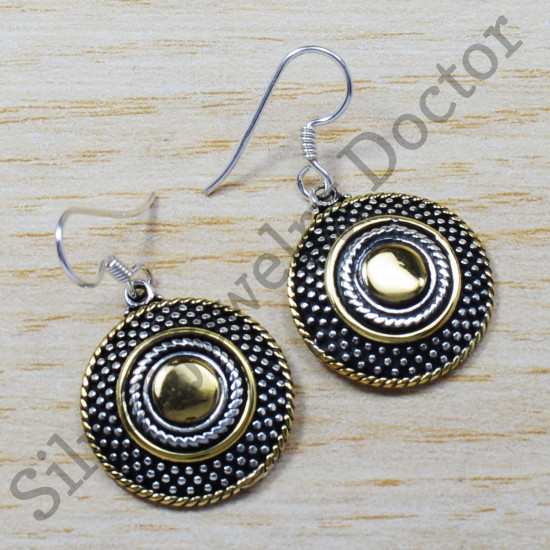 Indian 925 Sterling Silver And Brass New Fashion Jewelry Earring SJWE-149