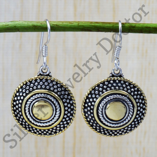 Indian 925 Sterling Silver And Brass New Fashion Jewelry Earring SJWE-149