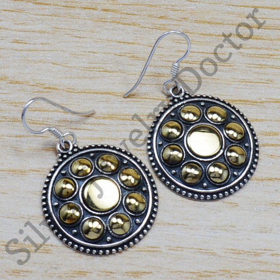 925 Sterling Silver And Brass Jewelry Latest Fashion Fine Earring SJWE-154