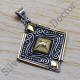 Amazing Look Brass And 925 Sterling Silver Jewelry Designer Pendant SJW[-13