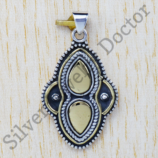 Brass And Pure 925 Sterling Silver Handmade Jewelry Gifted Pendant SJWP-30