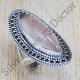 Authentic 925 Sterling Silver Rose Quartz Gemstone Fancy Jewelry Ring SJWR-637