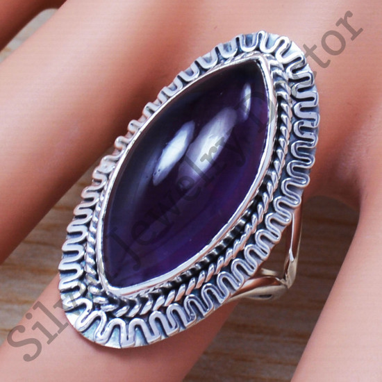 Casual Wear 925 Sterling Silver Jewelry Amethyst Gemstone Fine Ring SJWR-661