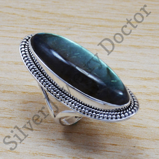 925 Sterling Silver Jewelry Labradorite Gemstone Women's Finger Ring SJWR-675