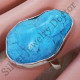 925 Sterling Silver Stylish Jewelry Rough Turquoise Gemstone Ring SJWR-741