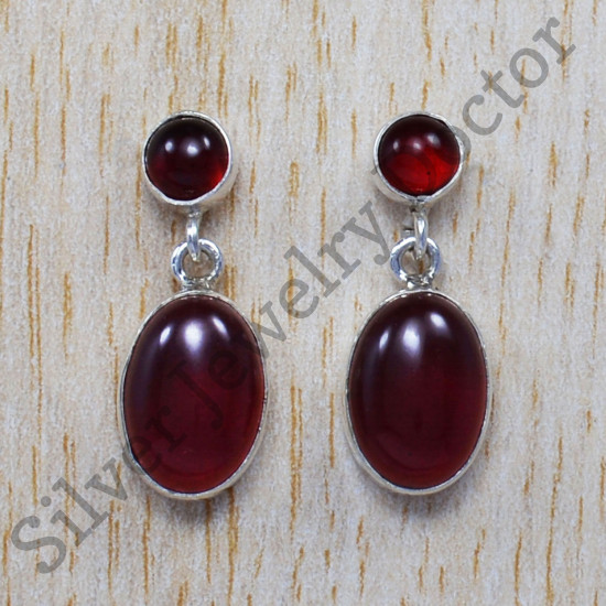 Authentic 925 Sterling Silver Jewelry Ruby Gemstone New Fashion Stud Earrings SJWES-30