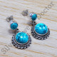 Handmade Woman's Turquoise Gemstone Jewelry 925 Sterling Silver Stud Earrings SJWES-44