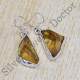 925 Sterling Silver Handmade Jewelry Rough Citrine Gemstone Earrings SJWE-120