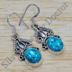Turquoise Gemstone 925 Real Sterling Silver New Fashion Jewelry Earrings SJWE-122