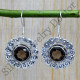 925 Real Sterling Silver Classic Jewelry Smoky Quartz Gemstone Earrings SJWE-185