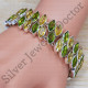 925 Sterling Silver Fancy Jewelry Peridot And Multi Gemstones Bracelet SJWBR-268