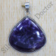 Authentic 925 Sterling Silver Nice Jewelry Charoite Gemstone Pendant SJWP-105