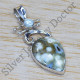 925 Real Sterling Silver Jasper And Pearl Gemstone Jewelry Fine Pendant SJWP-113