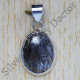 Ancient Look 925 Sterling Silver Jewelry Black Rutile Gemstone Pendant SJWP-168