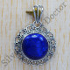 925 Real Sterling Silver Jewelry Lapis Lazuli Gemstone Royal Pendant SJWP-183