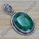 Ancient Look 925 Sterling Silver Emerald Gemstone Jewelry Pendant SJWP-211