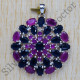 Handmade Jewelry Ruby And Sapphire Gemstone 925 Sterling Silver Pendant SJWP-225
