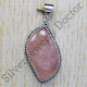 925 Sterling Silver Fine Jewelry Rose Quartz Gemstone Nice Pendant SJWP-237