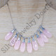 Exclusive 925 Sterling Silver New Jewelry Rose Quartz Gemstone Necklace SJWN-48