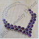 Handcrafted Amethyst Gemstone 925 Sterling Silver Jewelry Nice Necklace SJWN-49