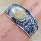 Beautiful Adjustable Jewelry Golden Rutile Gemstone 925 Sterling Silver Bangle SJWB-126