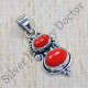 Wholesale Price Jewelry 925 Sterling Silver Coral Gemstone Pendant SJWP-248