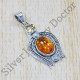 Pure 925 Sterling Silver Jewelry Amber And Citrine Gemstone Fine Pendant SJWP-249