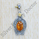 Pure 925 Sterling Silver Jewelry Amber And Citrine Gemstone Fine Pendant SJWP-249