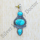 Turquoise Gemstone Casual Wear Jewelry 925 Sterling Silver Pendant SJWP-250