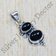 Authentic 925 Sterling Silver Fancy Jewelry Black Onyx Gemstone Pendant SJWP-260