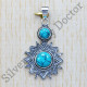 Exclusive Jewelry Turquoise Gemstone Genuine 925 Sterling Silver Pendant SJWP-273