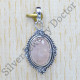 925 Sterling Silver Jewelry Rose Quartz Gemstone Handmade Pendant SJWP-289