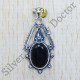 Black Onyx Gemstone Beautiful 925 Sterling Silver Jewelry Fine Pendant SJWP-297