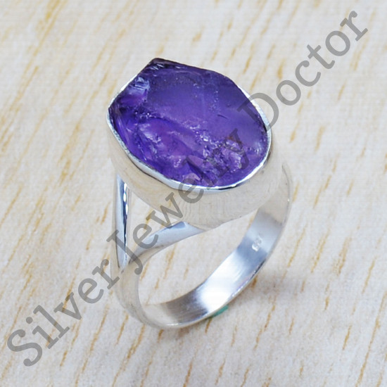 Amazing Look 925 Sterling Silver Rough Amethyst Gemstone Jewelry Set SJWS-41