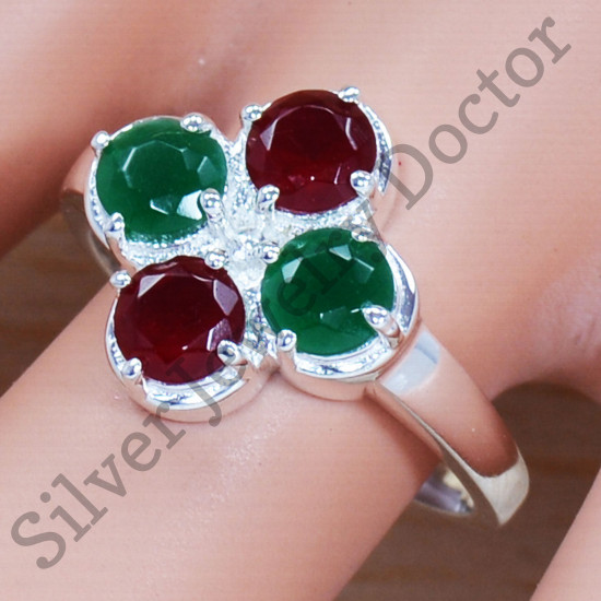 Causal Wear Jewelry Sapphire And Multi Gemstone 925 Sterling Silver Ring SJWR-823