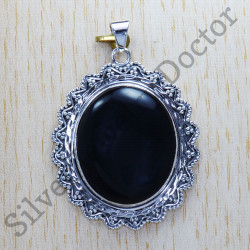Black Onyx 10 pcs Wholesale Lot 925 Silver Plated Pendant PL-1608 