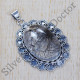 Semi Precious Black Rutile Gemstone 925 Sterling Silver Jewelry Pendant SJWP-310