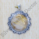 Authentic 925 Sterling Silver Jewelry Golden Rutile Gemstone Stylish Pendant SJWP-330