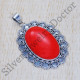 Ancient Look Jewelry Coral Gemstone 925 Sterling Silver Unique Pendant SJWP-340