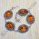 Amber Gemstone 925 Pure Sterling Silver New Fashion Jewelry Bracelet SJWBR-346