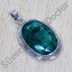 Ancient Look Jewelry Emerald Gemstone 925 Sterling Silver Pendant SJWP-401