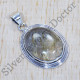 925 Sterling Silver Classic Look Jewelry Golden Rutile Gemstone Pendant SJWP-421