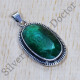 Emerald Gemstone 925 Sterling Silver Light Weight Jewelry Fine Pendant SJWP-445