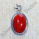 Anniversary Gift Jewelry 925 Sterling Silver Coral Gemstone Pendant SJWP-537