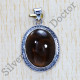 Authentic 925 Sterling Silver Fancy Jewelry Smoky Quartz Gemstone Pendant SJWP-549